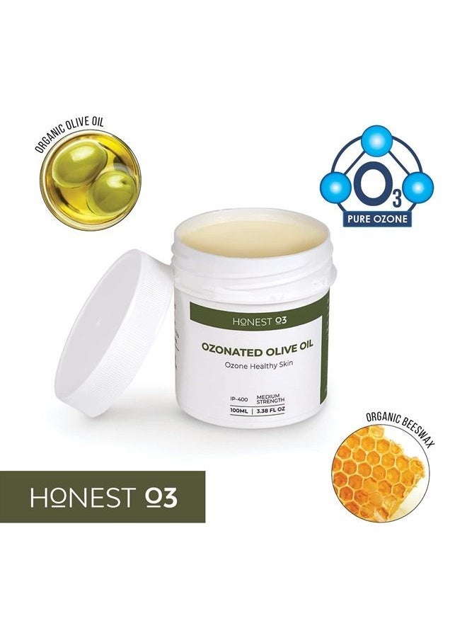 Honest O3 - Olive Oil | Topical Ozone Oil Infused Skin Care | Ozonated Oil to Nourish, Protect & Cleanses | For People & Pets | 3.38 Fluid Ounces - Image 1