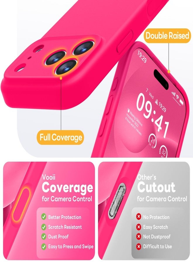 Vooii Magnetic Compatible with iPhone 17 Pro Max Case (Compatible with Magsafe) (Upgraded Camera Protection) Liquid Silicone Shockproof Full Body Protective Phone Cover for Women Men, Hot Pink, 6.9” - Image 5