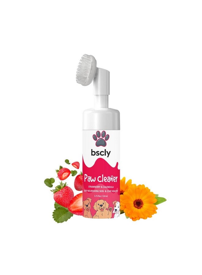Harrods منظف أقدام بيسكلي مع الفراولة وعباد الشمس للكلاب والقطط - رغوة تنظيف بدون ماء مع فرشاة سيليكون - 110 مل - Image 2