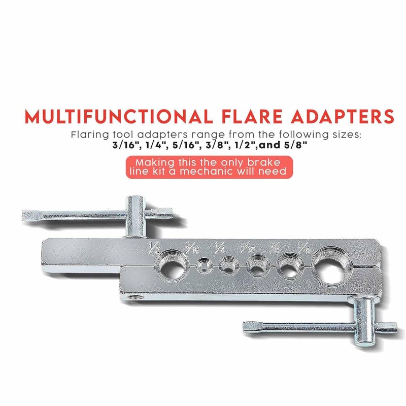 UPTODATETOOLS Flaring Tool Set 7 Piece Professional Grade Heavy Duty Brake Line Flaring Tool Kit and Swage Tool Flare Tool with Tubing Straightener or Cutter Not a Double Brake Flaring Tool - Image 4
