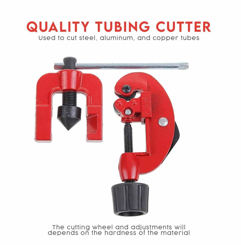 UPTODATETOOLS Flaring Tool Set 7 Piece Professional Grade Heavy Duty Brake Line Flaring Tool Kit and Swage Tool Flare Tool with Tubing Straightener or Cutter Not a Double Brake Flaring Tool - Image 3