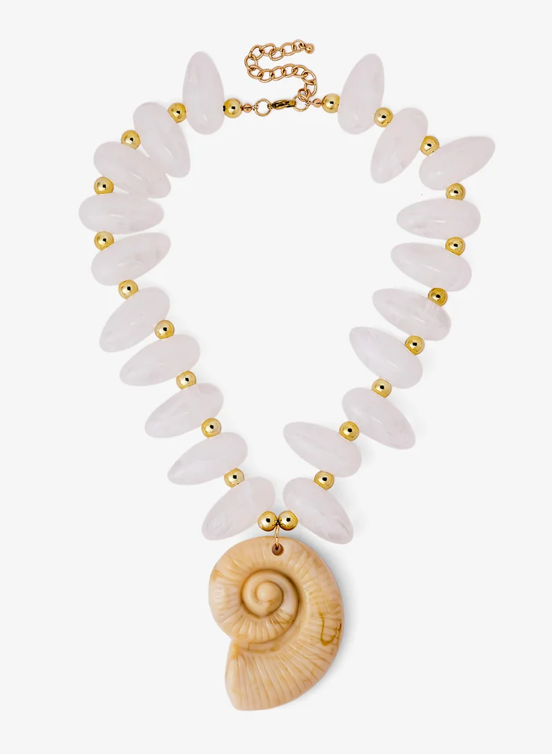Ginger Seashell Statement Beach Necklace