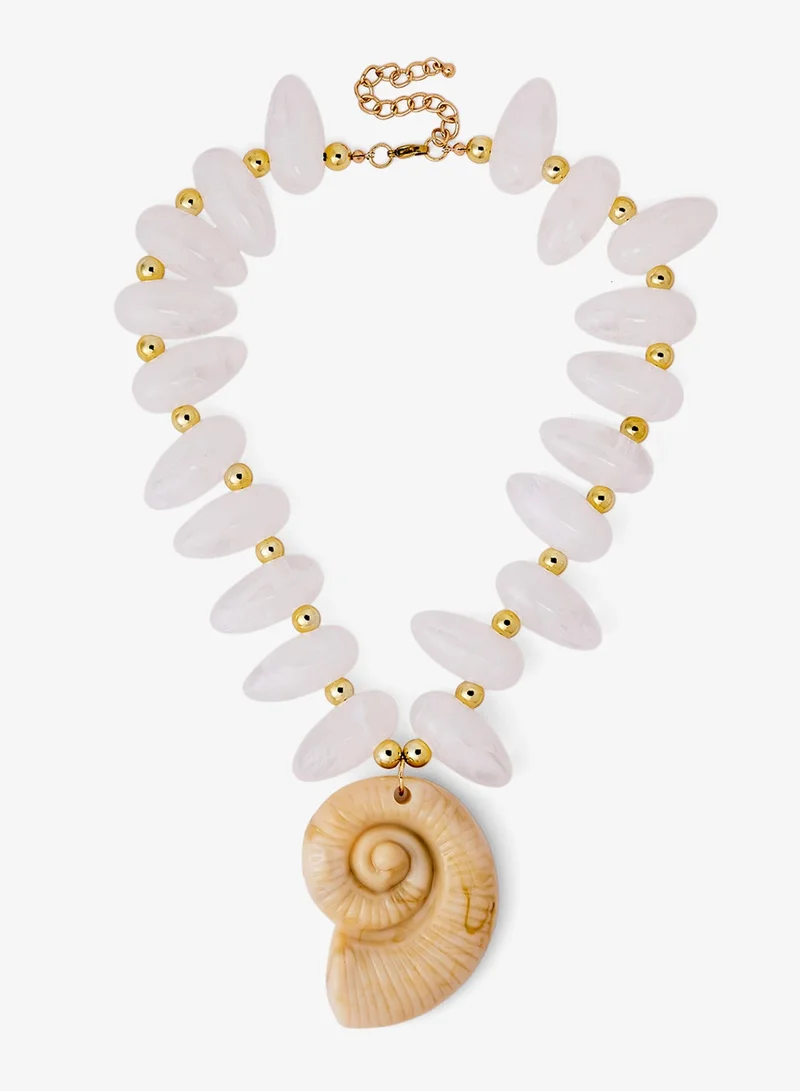 Ginger Seashell Statement Beach Necklace