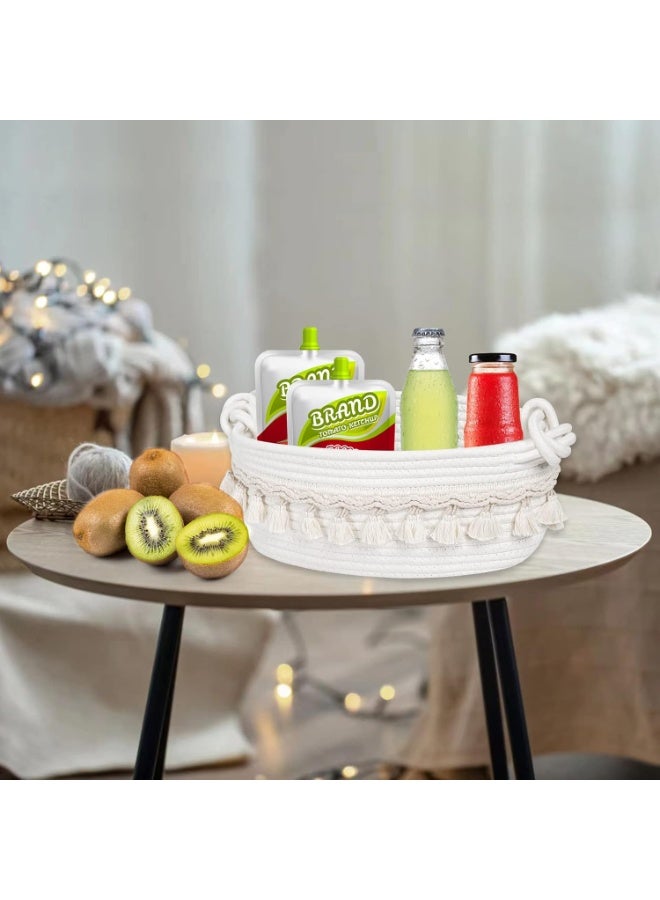 Bukela Small Basket for Gifts Empty, Woven Basket for Storage, Cute Toilet Paper Storage, Decorative Gift Basket, Empty to Fill Basket for Boho Shelves Bedroom Nursery Entryway - Image 3