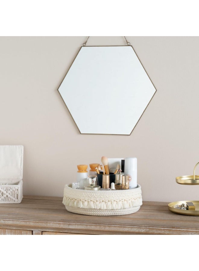 Bukela Small Basket for Gifts Empty, Woven Basket for Storage, Cute Toilet Paper Storage, Decorative Gift Basket, Empty to Fill Basket for Boho Shelves Bedroom Nursery Entryway - Image 2