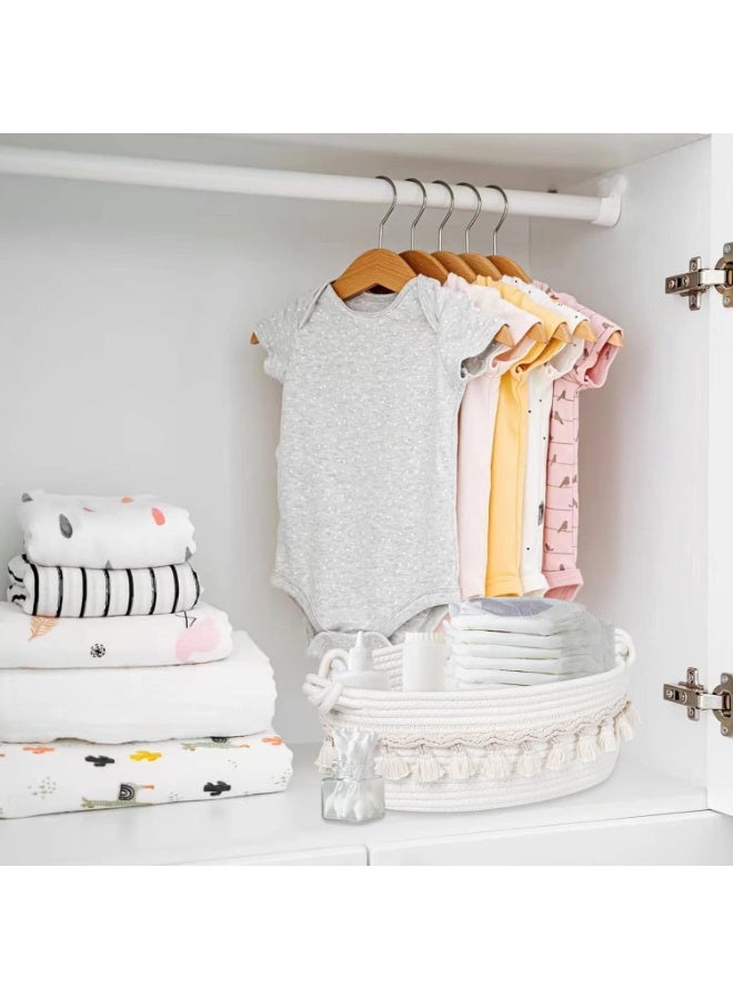 Bukela Small Basket for Gifts Empty, Woven Basket for Storage, Cute Toilet Paper Storage, Decorative Gift Basket, Empty to Fill Basket for Boho Shelves Bedroom Nursery Entryway - Image 4