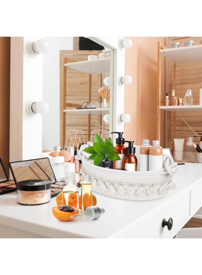 Bukela Small Basket for Gifts Empty, Woven Basket for Storage, Cute Toilet Paper Storage, Decorative Gift Basket, Empty to Fill Basket for Boho Shelves Bedroom Nursery Entryway - Image 5