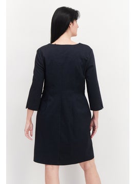 Zero Women Chambray Midi Dress, Navy  - Image 3