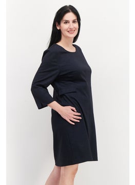 Zero Women Chambray Midi Dress, Navy  - Image 2
