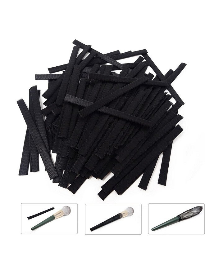 HONBAY 100Pcs Makeup Brush Protector Reusable Expandable Mesh Cover For Make Up Brush Paint Brush Handbag Tassels Bud Of Rose Etc (Black) - Image 2