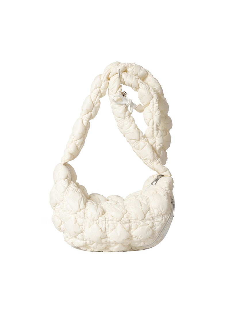 Generic - Korean Cloud Puff Quilted Down Shoulder Bag White - Image 1