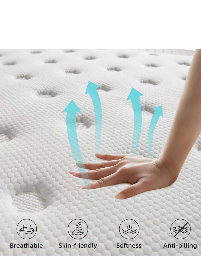 Harmony Home 10-Inch Euro Top Bonnell Spring Mattress – 190x180 cm | Ultra-Comfortable, High Resilience Foam, Moisture-Wicking & Sturdy Design - Image 2