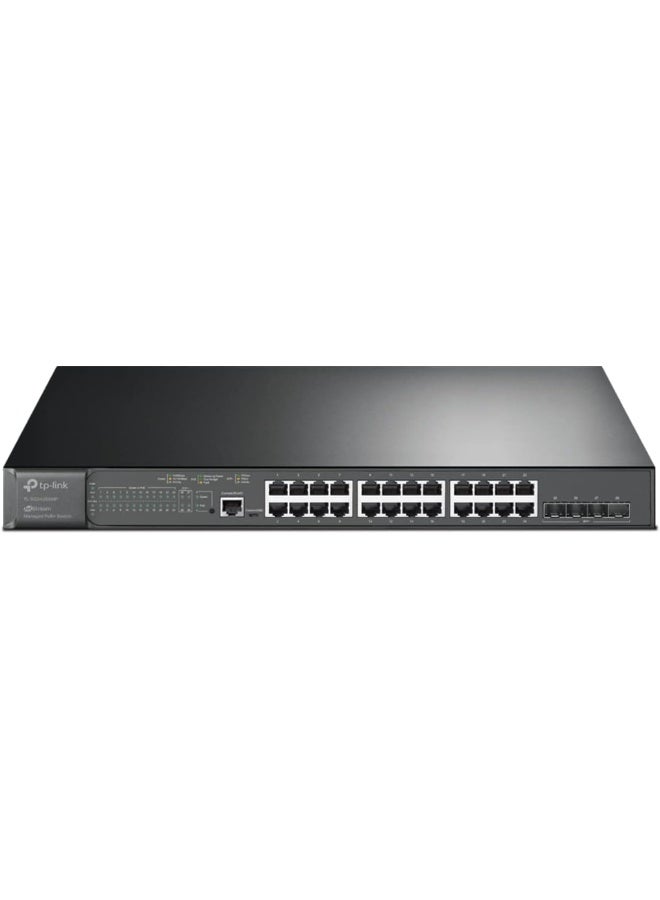 TP-LINK TL-SG3428XMP Jetstream 24-Port Gigabit Smart Managed L2+ PoE Switch with 4 10GE SFP+ Slots black - Image 1