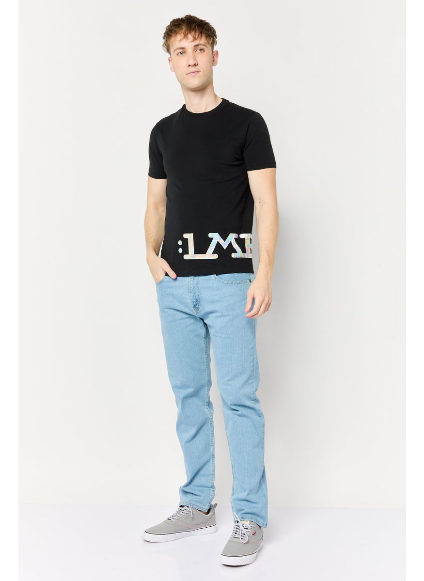La Martina Men Crew Neck Short Sleeve Brand Logo T-Shirt, Black  - Image 2