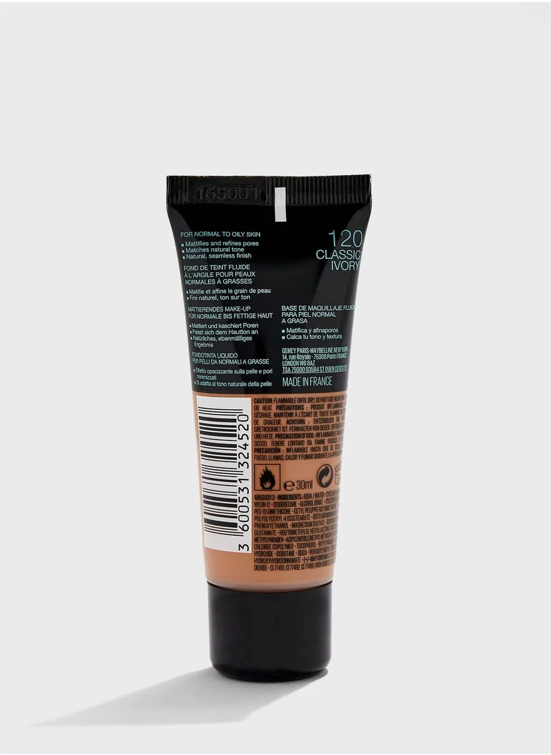 MAYBELLINE NEW YORK Fit Me Matte & Poreless Foundation -120 Classic Ivory