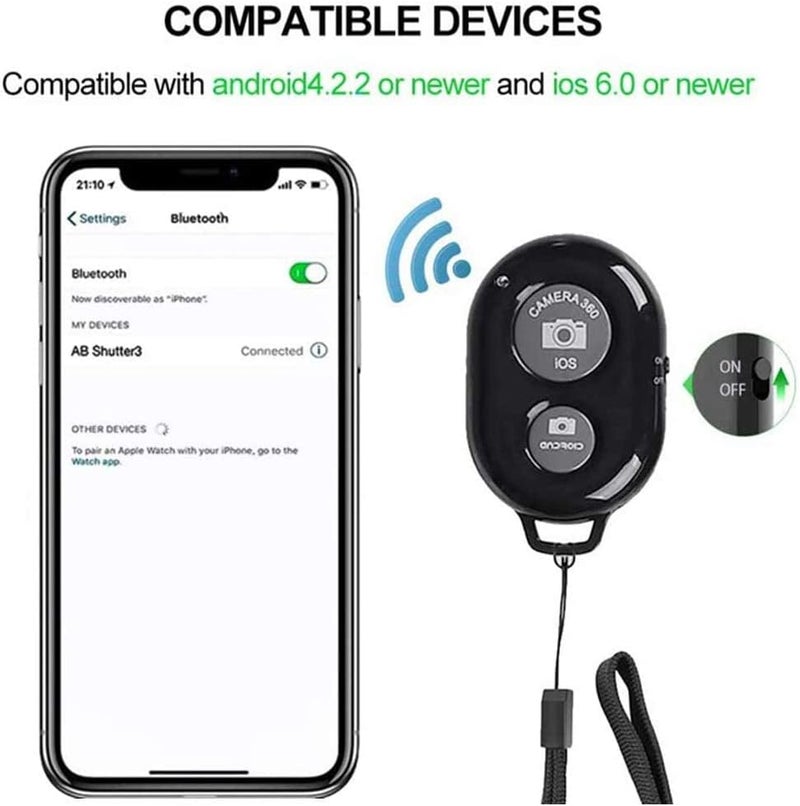 AngelReally Wireless Camera Shutter Remote Control for Smart Phones- Compatible with iOS/Android (Pink+Green+White+Black) - Image 4