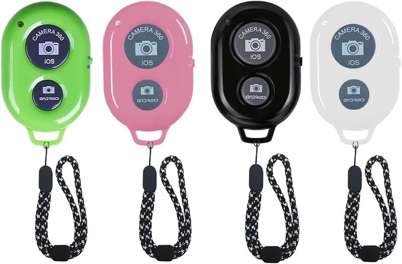 AngelReally Wireless Camera Shutter Remote Control for Smart Phones- Compatible with iOS/Android (Pink+Green+White+Black) - Image 1
