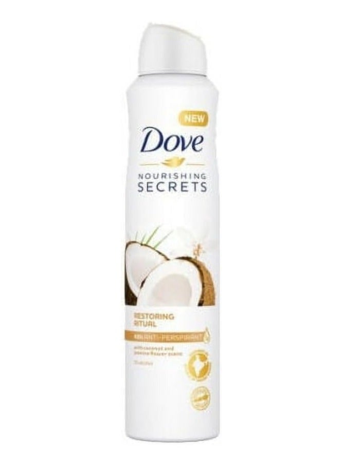 بخاخ دوف مزيل العرق برائحة جوز الهند والياسمين المغذية، يدوم 48 ساعة، 150 مل