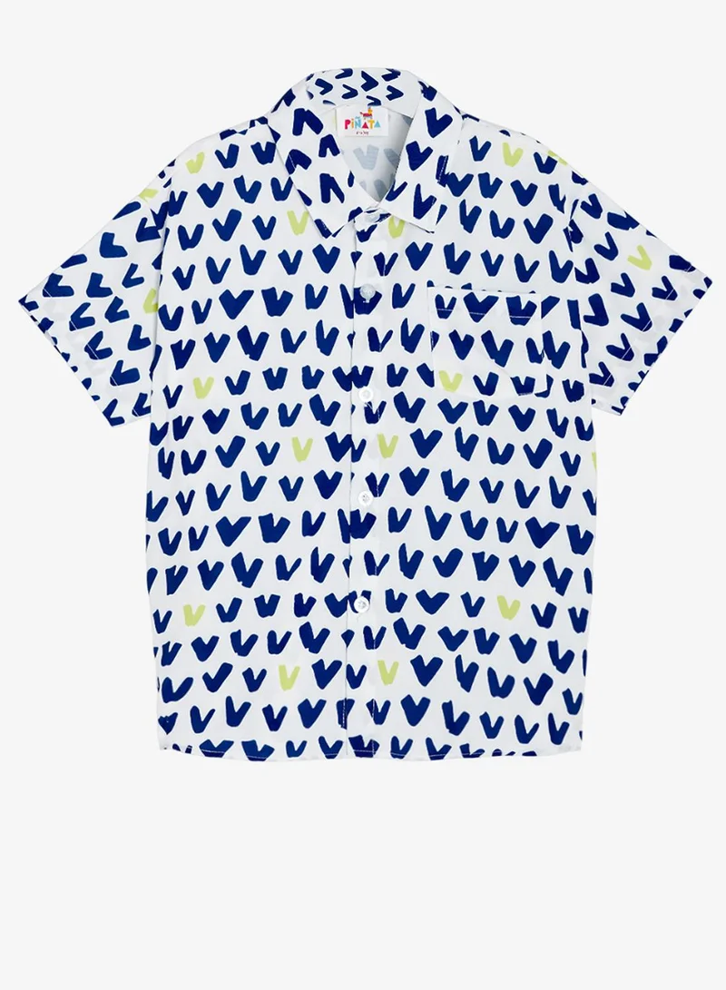 بنياتا قميص مطبوع بأكمام قصيرة