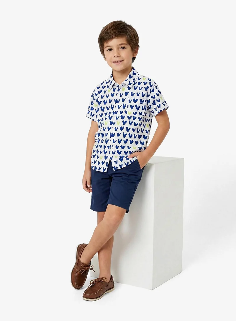 بنياتا قميص مطبوع بأكمام قصيرة