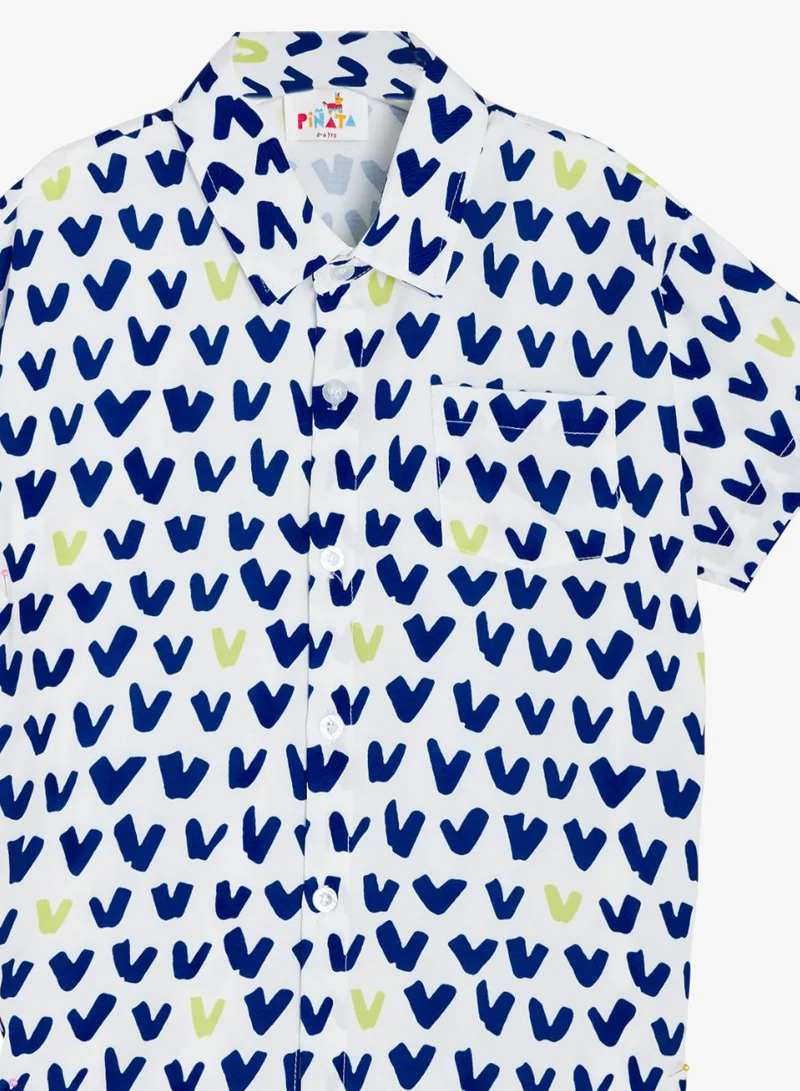 Pinata  Short Sleeve Pattern Print Cotton Resort Shirt for Men | Best Price UAE