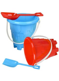 ArtCreativity 6 Inch Beach Sand Pail And Shovel Set Includes 2 Sand Shovels And 2 Pail Buckets With A Sand Castle Design Inside Sandcastle Building Toys Fun Summer Sand Toys For Boys And Girls  - Image 1