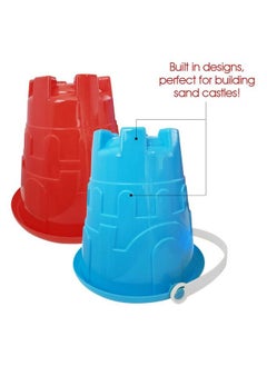 ArtCreativity 6 Inch Beach Sand Pail And Shovel Set Includes 2 Sand Shovels And 2 Pail Buckets With A Sand Castle Design Inside Sandcastle Building Toys Fun Summer Sand Toys For Boys And Girls  - Image 5