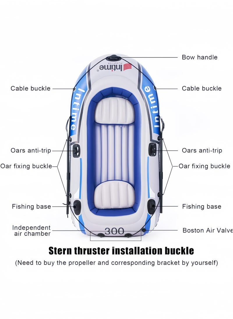 Inflatable Rafts Portable Boat for Fishing and Adventure River Raft with Emergency Raft Feature,Inflatable Raft for Swimming Pool,Inflatable Boat 3 Person for Adults & Kids Blue