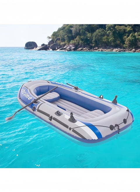 Inflatable Rafts Portable Boat for Fishing and Adventure River Raft with Emergency Raft Feature,Inflatable Raft for Swimming Pool,Inflatable Boat 3 Person for Adults & Kids Blue