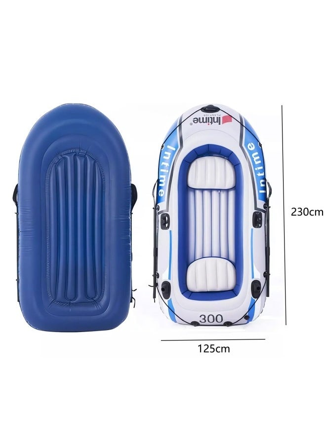 Inflatable Rafts Portable Boat for Fishing and Adventure River Raft with Emergency Raft Feature,Inflatable Raft for Swimming Pool,Inflatable Boat 3 Person for Adults & Kids Blue
