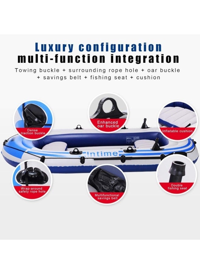 Inflatable Rafts Portable Boat for Fishing and Adventure River Raft with Emergency Raft Feature,Inflatable Raft for Swimming Pool,Inflatable Boat 3 Person for Adults & Kids Blue