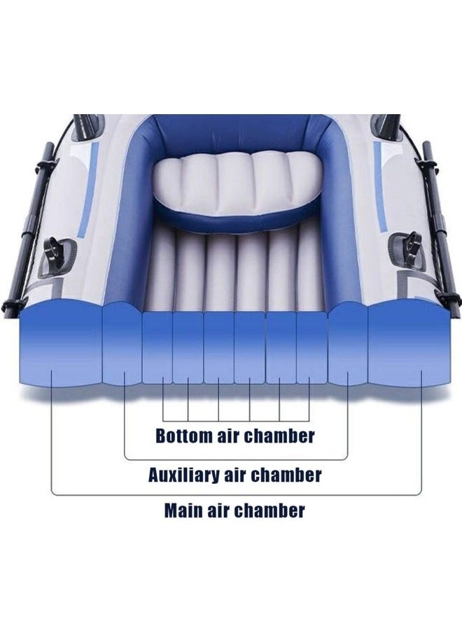 Inflatable Rafts Portable Boat for Fishing and Adventure River Raft with Emergency Raft Feature,Inflatable Raft for Swimming Pool,Inflatable Boat 3 Person for Adults & Kids Blue