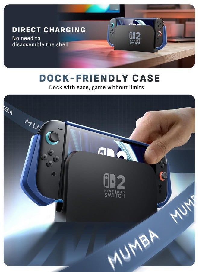 mumba Dockable Case Designed for Nintendo Switch 2 2025, [Blade Series] TPU Grip Protective Cover Accessories Compatible with Switch 2 7.9 Inch and Quick-Release Joy-Con Design (Blue) - Image 2