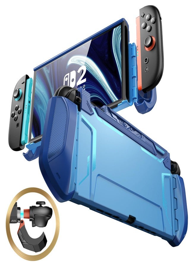 mumba Dockable Case Designed for Nintendo Switch 2 2025, [Blade Series] TPU Grip Protective Cover Accessories Compatible with Switch 2 7.9 Inch and Quick-Release Joy-Con Design (Blue) - Image 1
