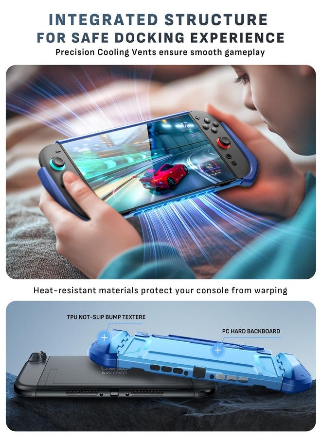 mumba Dockable Case Designed for Nintendo Switch 2 2025, [Blade Series] TPU Grip Protective Cover Accessories Compatible with Switch 2 7.9 Inch and Quick-Release Joy-Con Design (Blue) - Image 5