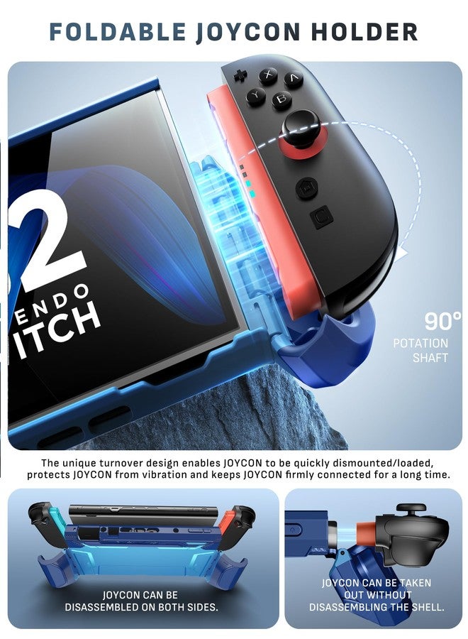 mumba Dockable Case Designed for Nintendo Switch 2 2025, [Blade Series] TPU Grip Protective Cover Accessories Compatible with Switch 2 7.9 Inch and Quick-Release Joy-Con Design (Blue) - Image 3