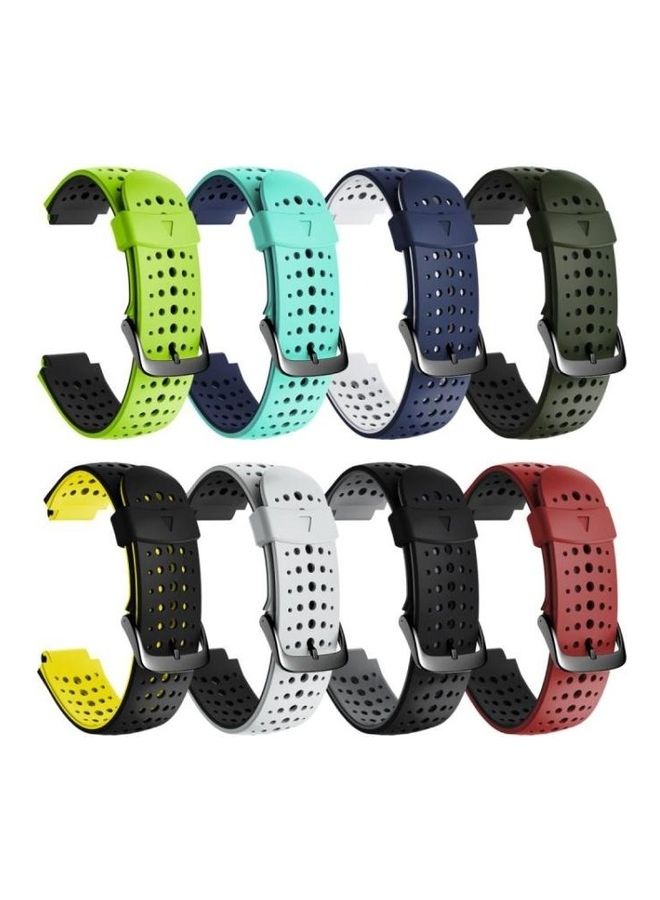 BGM Two-Colour Silicone Replacement Strap Watchband For Garmin Forerunner 220 Black/Yellow - Image 4