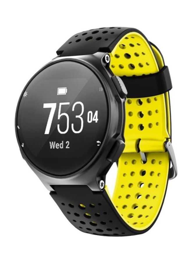 BGM Two-Colour Silicone Replacement Strap Watchband For Garmin Forerunner 220 Black/Yellow - Image 3