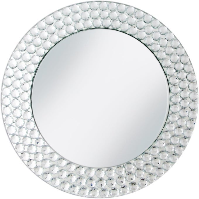 CHARGE IT BY JAY MIRROR GLASS CHARGER PLATE 13 DECORATIVE MELAMINE SERVICE PLATE FOR HOME PERFECT FOR UPSCALE EVENT DINNER PARTIES BANQUETS WEDDINGS CATERING 1 PIECE BEADS 1330039TM