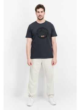 Nordland Men Crew Neck Short Sleeve Printed T-Shirt, Dark Grey  - Image 2