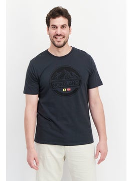 Nordland Men Crew Neck Short Sleeve Printed T-Shirt, Dark Grey  - Image 1