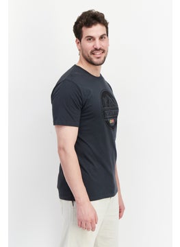 Nordland Men Crew Neck Short Sleeve Printed T-Shirt, Dark Grey  - Image 4