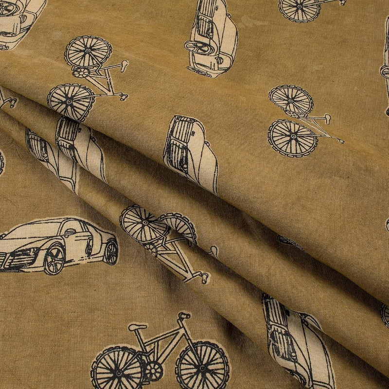 DMAASA Dabu Printed Running Fabric Material Pure Cotton Green Fabric Cloth Piece Cars Print Cloth Piece 44 Inch Wide Women Kurti Curtains Cushion Pillow Covers and Craft Makin 25 Meter - Image 5