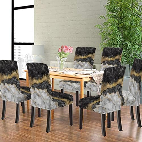 CAPSCEOLL Chair Covers Set of 6 Removable Washable Parson Chair Covers for Dining Room Living Room Kitchen - Image 4