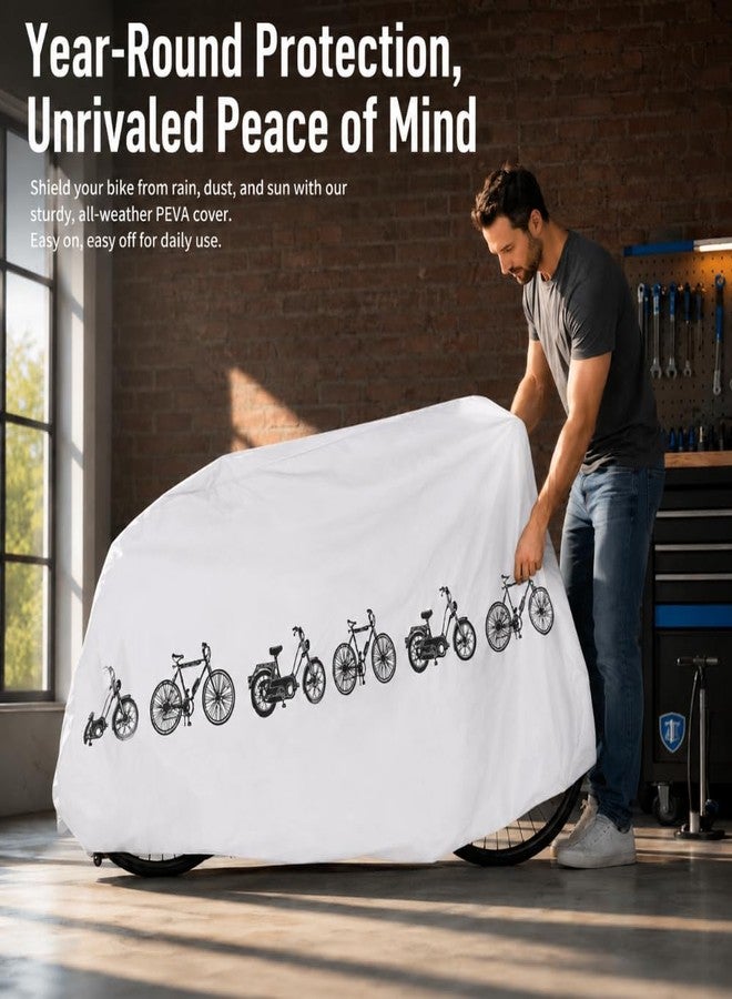 Chiffonade Water-proof Bike Cover 200x100cm - PEVA All-Weather Protector for bike, Scooter & Motorbike(White) - Image 2