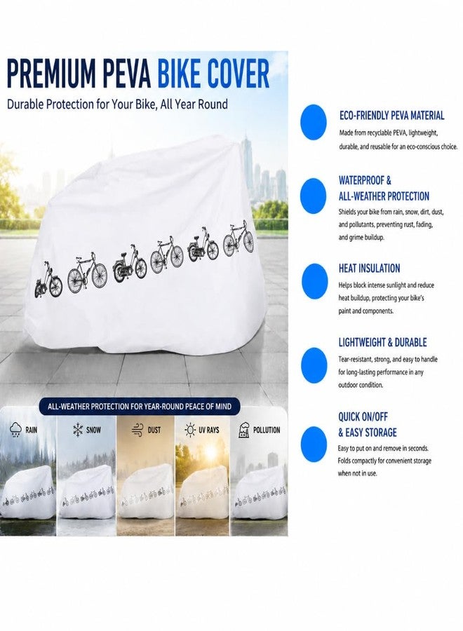 Chiffonade Water-proof Bike Cover 200x100cm - PEVA All-Weather Protector for bike, Scooter & Motorbike(White) - Image 3