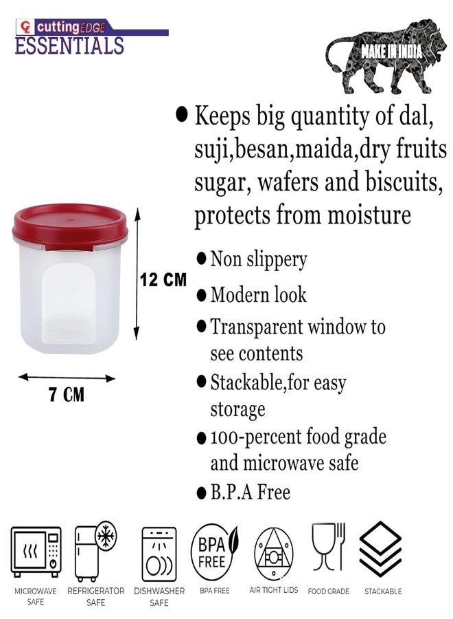 Cutting Edge Essentials 250ML, Set of 6 Stackable BPA-Free Plastic Food Grade Refrigerator Safe Air-Tight and Leak Resistant Round Smart Slim Modular Container (Red) - Image 5