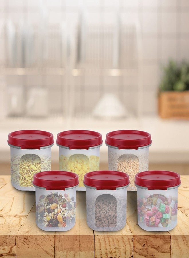 Cutting Edge Essentials 250ML, Set of 6 Stackable BPA-Free Plastic Food Grade Refrigerator Safe Air-Tight and Leak Resistant Round Smart Slim Modular Container (Red) - Image 3
