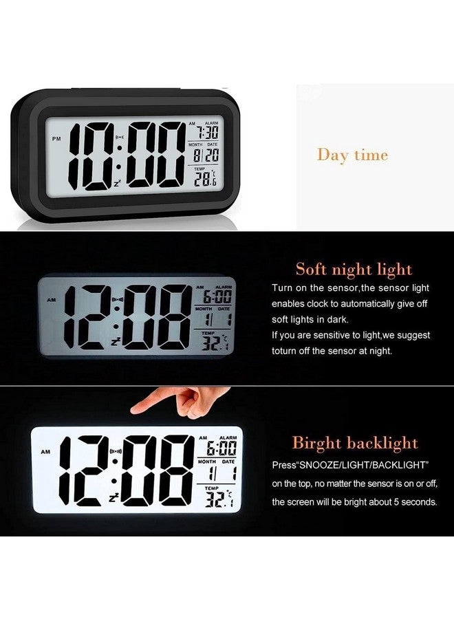 MANSAA Alarm Clock |18 Months Warranty | Digital Alarm Clock, Table Clock, Alarm Clock for Bedroom, Digital Clock for Table, Students, Home & Office with Temperature Sensor & Date (Black) - Image 3