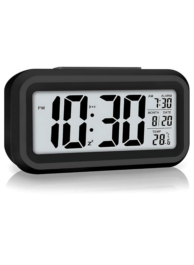 MANSAA Alarm Clock |18 Months Warranty | Digital Alarm Clock, Table Clock, Alarm Clock for Bedroom, Digital Clock for Table, Students, Home & Office with Temperature Sensor & Date (Black) - Image 1